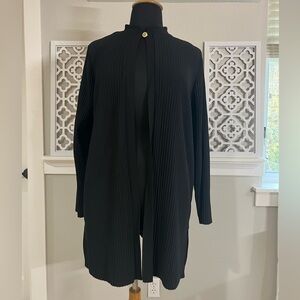 Black Pleated Cardigan